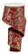 RG Ribbon Glitter Damask, Wired Faux Dupioni, 2.5" x 10 Yards - Navy Blue - Ivory - Gold - Red